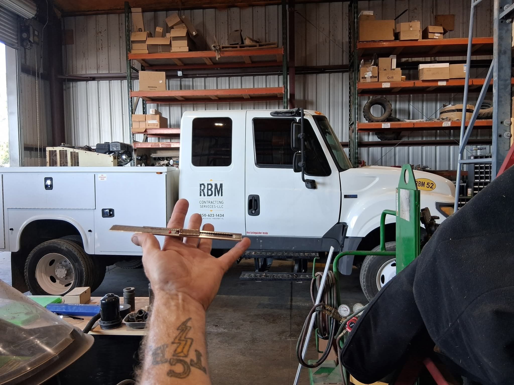 Kool Breeze Customs van at a job site